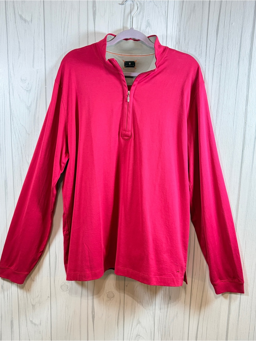 LEFT COAST TEE NWOT Men’s Red Pima Cotton 1/4 Zip Pullover, XL